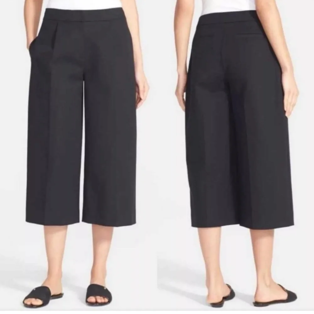 Kate Spade‎ Rambling Roses Black Stretch Twill Culotte size 12 New with Tags